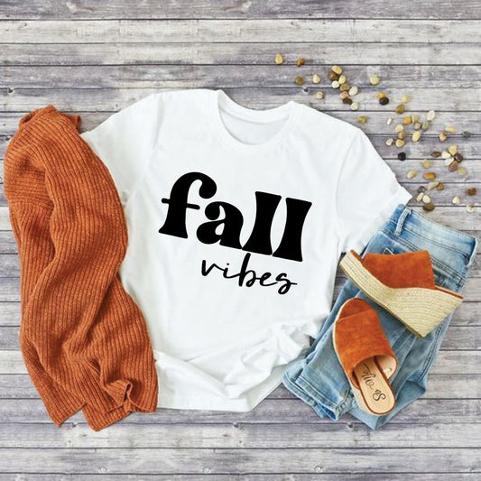 Fall vibes SVG File, Autumn Cut File For Cricut, Silhouette, Sublimation T-Shirt, Instant Download