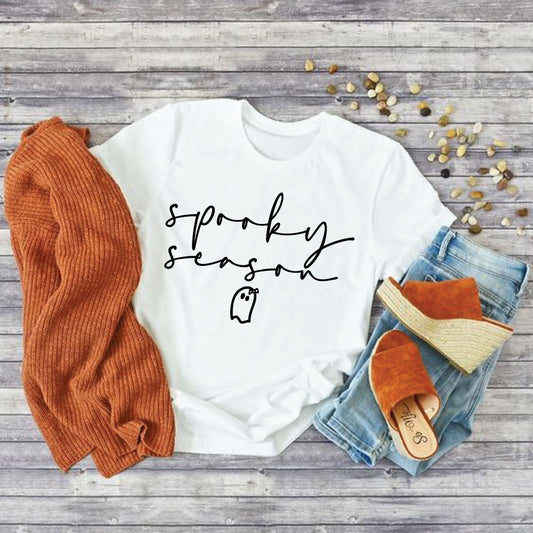 Spooky Season SVG File, Halloween Ghost Cut File For Cricut, Silhouette, Sublimation T-Shirt, Instant Download