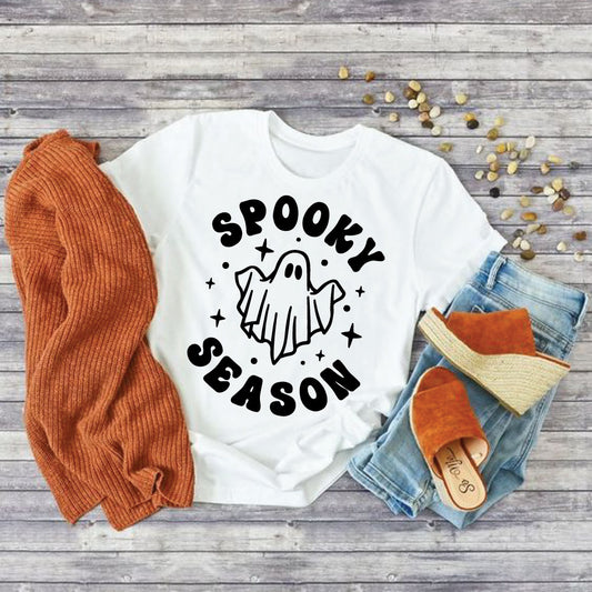 Spooky Season SVG File, Halloween Ghost Cut File For Cricut, Silhouette, Sublimation T-Shirt, Instant Download